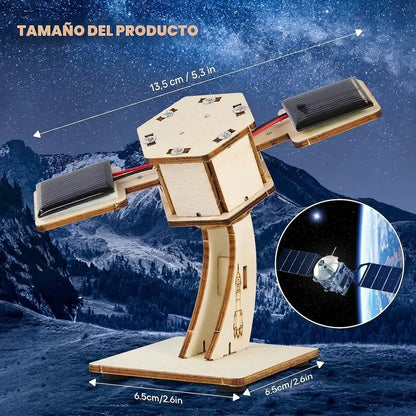 Mini Satélite Solar — Kit STEAM para Armar con Paneles Solares +6 años