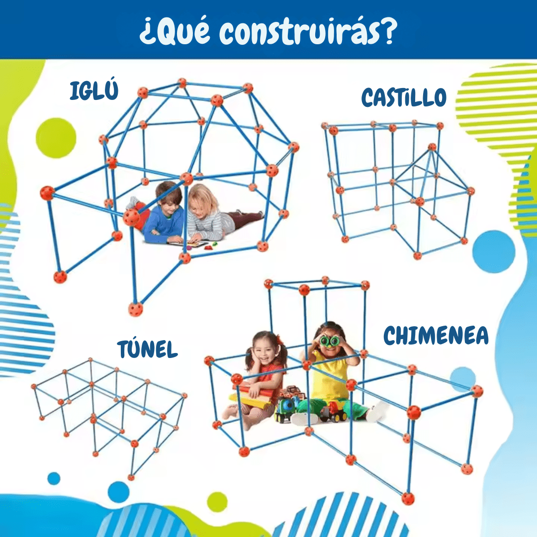 Kit de Construcción de Fuertes 100 Piezas — Juguete STEM para Niños