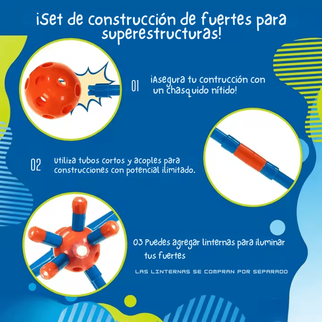 Kit de Construcción de Fuertes 100 Piezas — Juguete STEM para Niños
