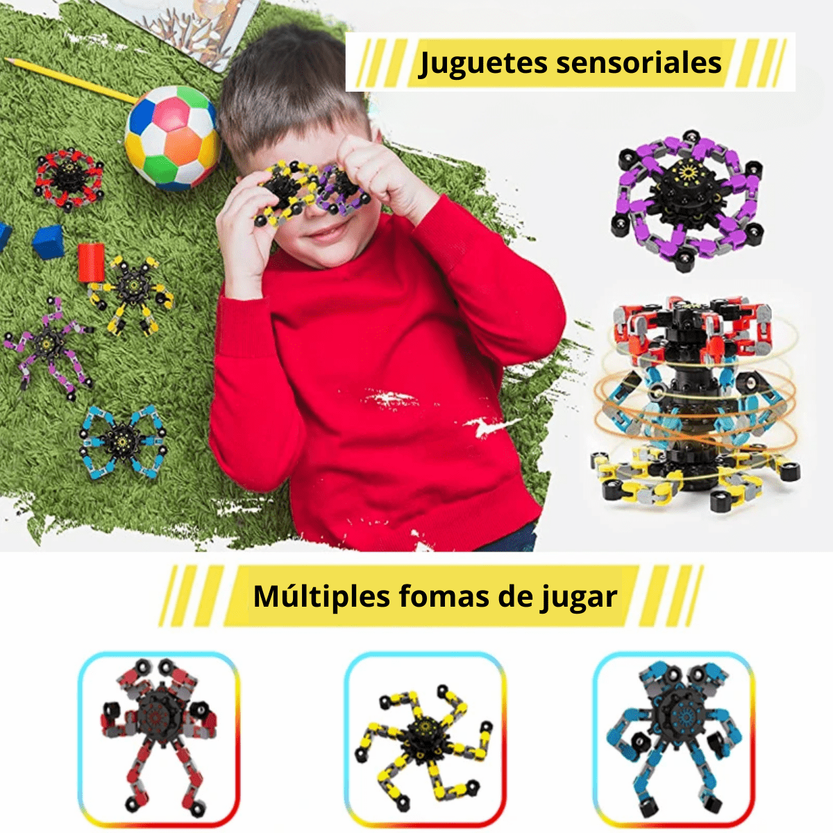 Spinner Transformable Fluorescente – Juguete Sensorial Antiestrés