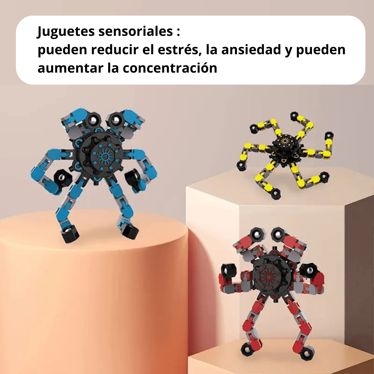 Spinner Transformable Fluorescente – Juguete Sensorial Antiestrés