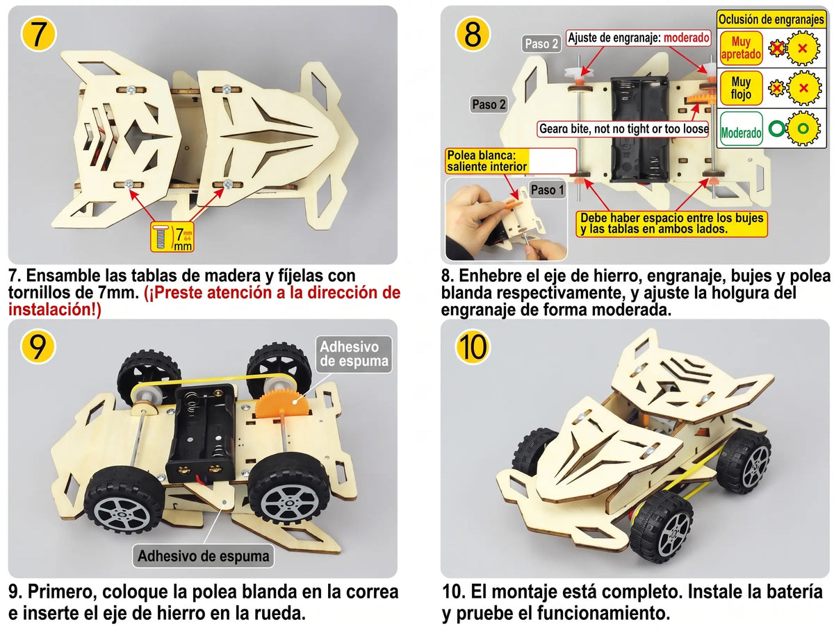Auto 4x4 De Madera Educativo STEM Juego Para Armar 🏎️