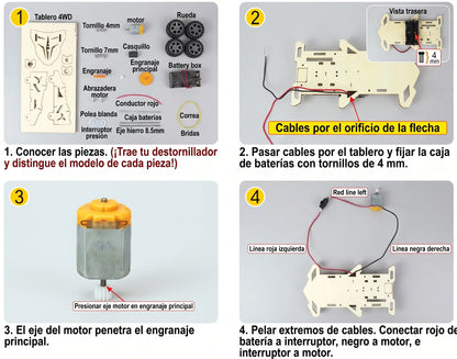 Auto 4x4 De Madera Educativo STEM Juego Para Armar 🏎️