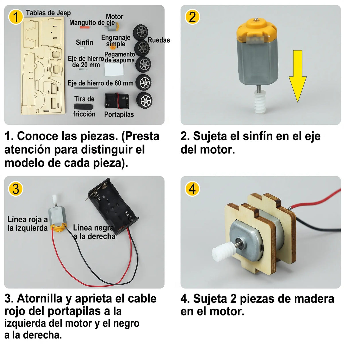 Pack 3 Vehículos Stem Para Armar Jeep Tanque Avión A Pilas