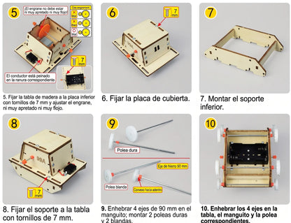 Pack 3 Vehículos Stem Para Armar Jeep Tanque Avión A Pilas
