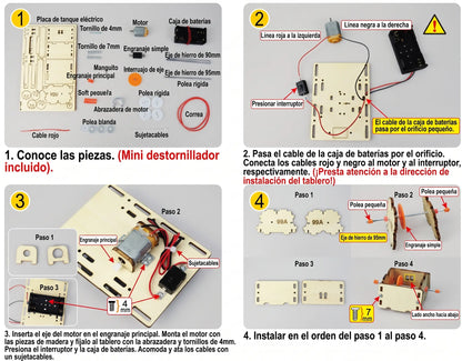Pack 3 Vehículos Stem Para Armar Jeep Tanque Avión A Pilas