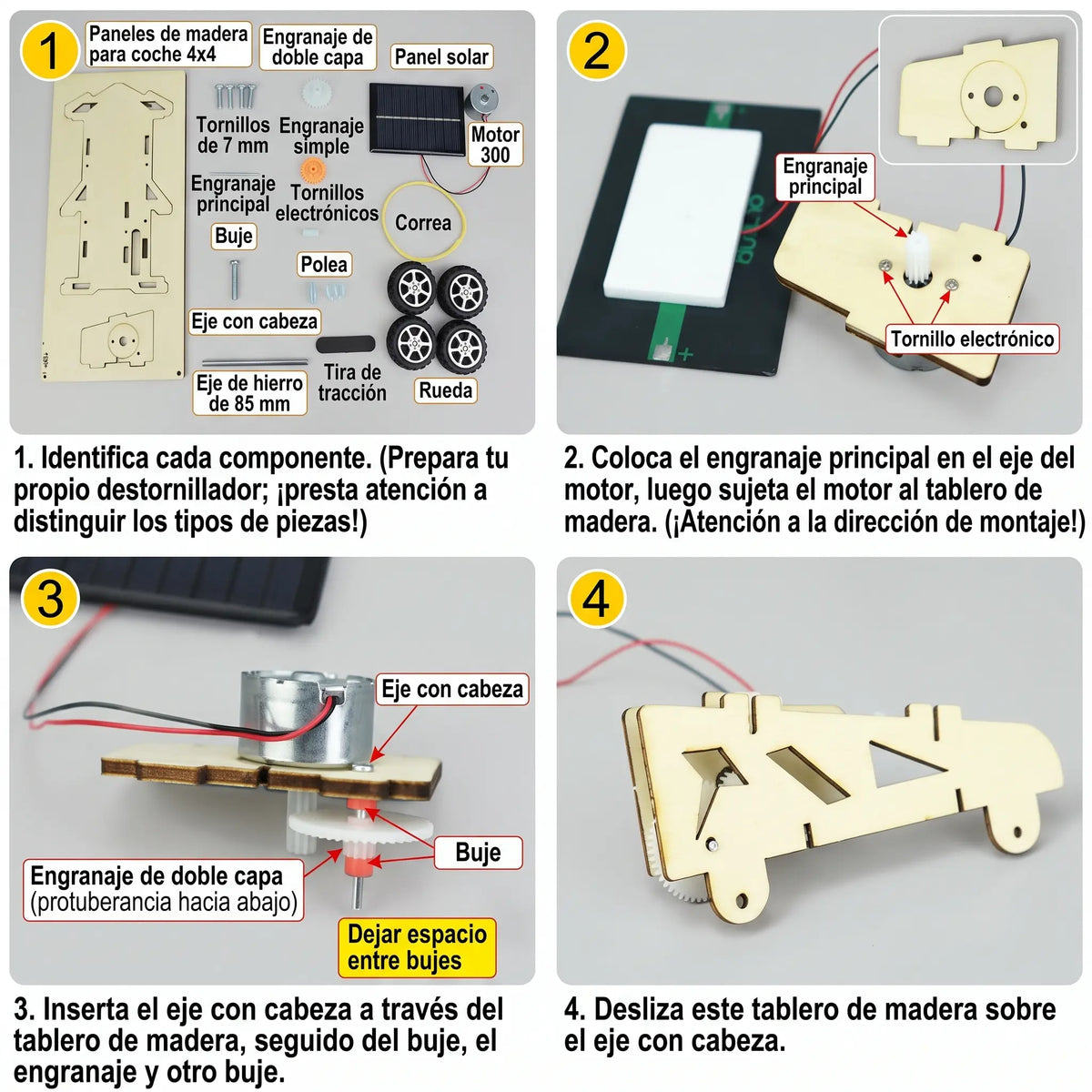 Auto Solar 4WD Educativo STEM Juego Para Armar 🚗
