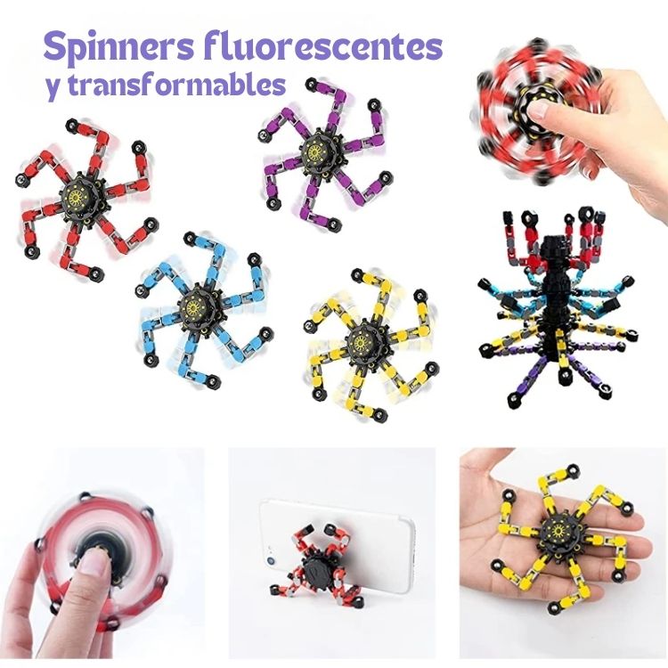 Spinner Transformable Fluorescente – Juguete Sensorial Antiestrés