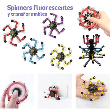 Spinner Transformable Fluorescente – Juguete Sensorial Antiestrés