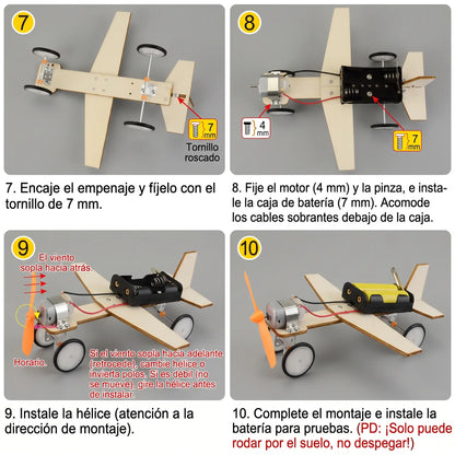 Avión De Rodaje Educativo STEM Juego Para Armar ✈️
