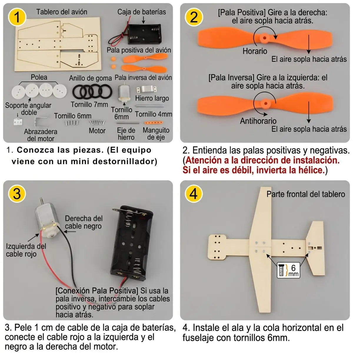 Avión De Rodaje Educativo STEM Juego Para Armar ✈️