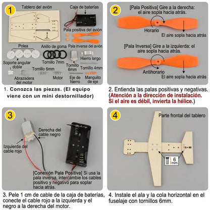 Avión De Rodaje Educativo STEM Juego Para Armar ✈️
