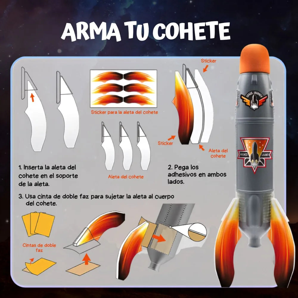 Cohete Jet Cósmico Reutilizable – Juguete STEM de Química y Física