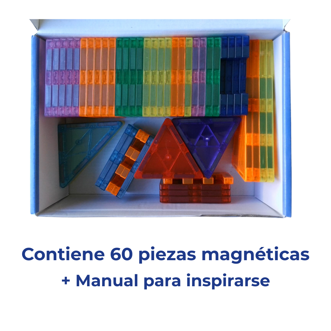 Magnetic Tiles 60 Piezas Bloques Magnéticos Construcción STEM