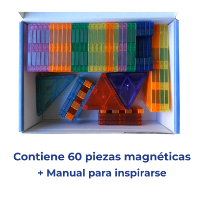 Magnetic Tiles 60 Piezas Bloques Magnéticos Construcción STEM