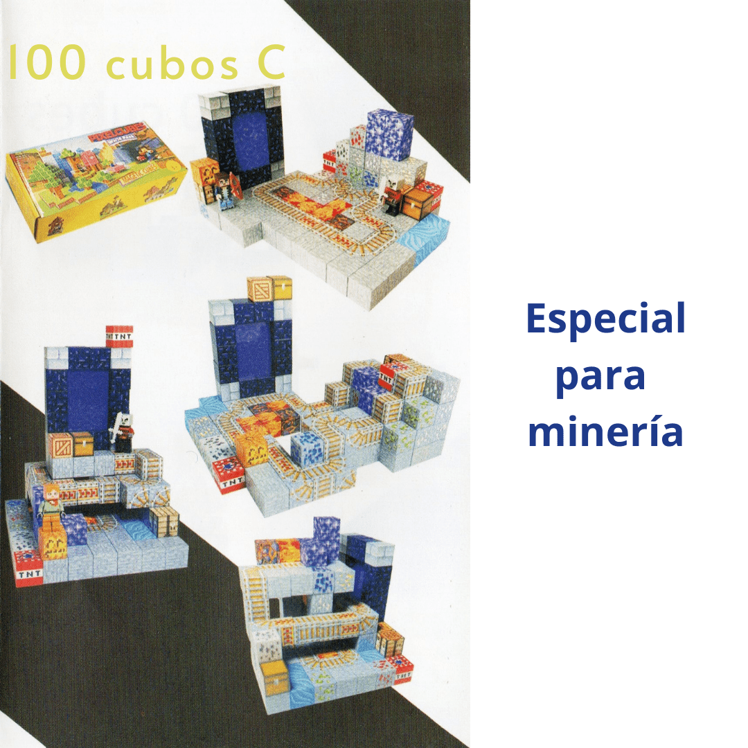 Bloques Magnéticos 100 Cubos 2cm Minería Portal 3d
