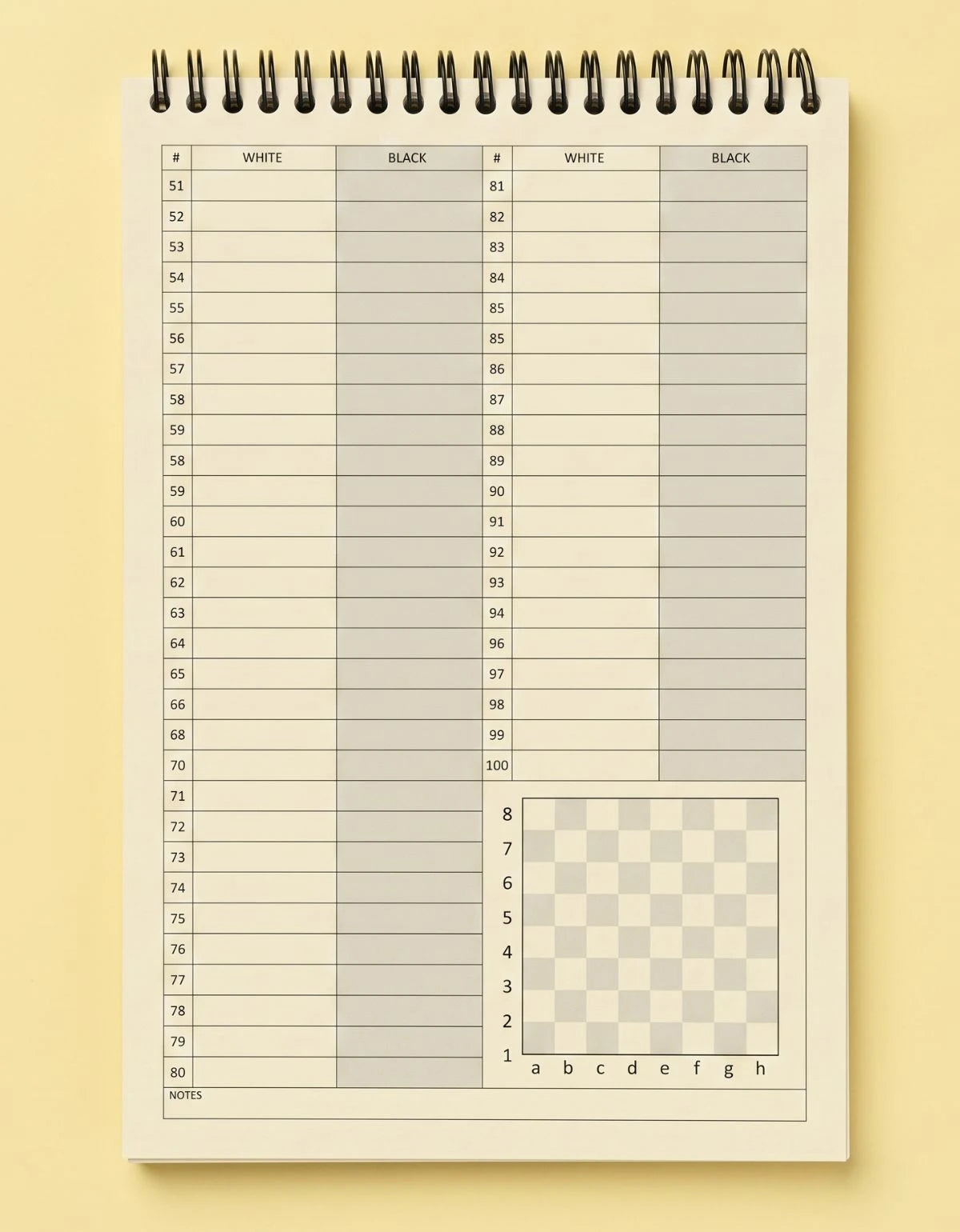 Chess Scorebook SB01 — Libreta Oficial de Torneo de Ajedrez (Stock Único)