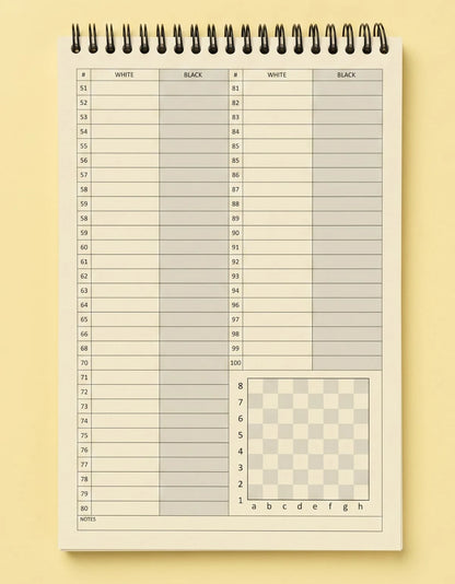Chess Scorebook SB01 — Libreta Oficial de Torneo de Ajedrez (Stock Único)