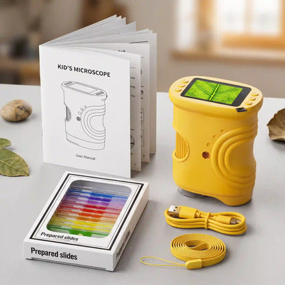 🔬 Pack Microscopio Digital Infantil 382 + 12 Láminas Preparadas - Kit STEM