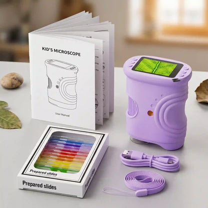 🔬 Pack Microscopio Digital Infantil 382 + 12 Láminas Preparadas - Kit STEM