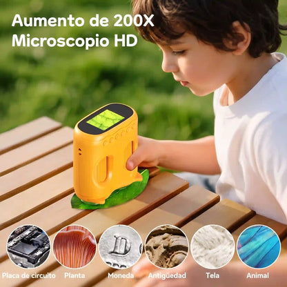 🔬 Pack Microscopio + Largavista + 12 Láminas preparadas + MicroSD - Kit STEM Modelo 387