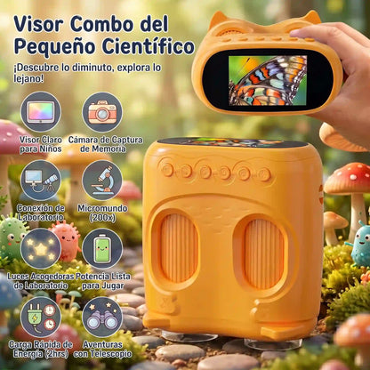 🔬 Pack Microscopio + Largavista + 12 Láminas preparadas + MicroSD - Kit STEM Modelo 387