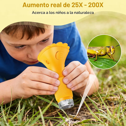 🔬 Pack Microscopio Digital Infantil 372 + 12 Láminas Preparadas - Kit STEM Educativo