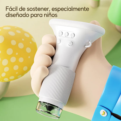 🔬 Pack Microscopio Digital Infantil 372 + 12 Láminas Preparadas - Kit STEM Educativo