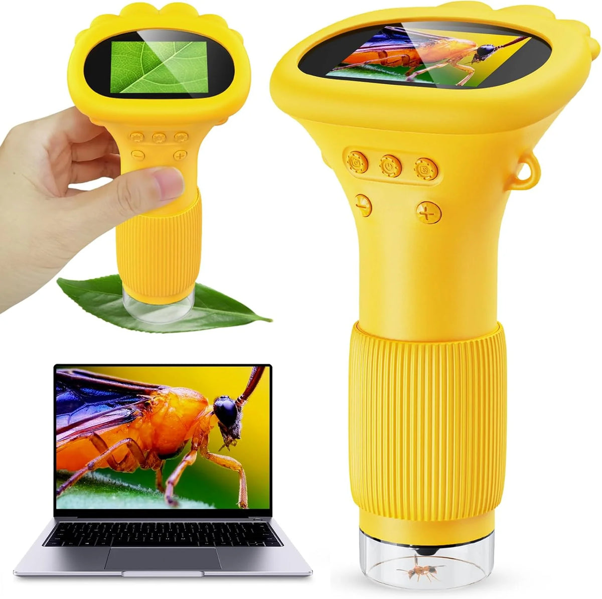 🔬 Pack Microscopio Digital Infantil 372 + 12 Láminas Preparadas - Kit STEM Educativo