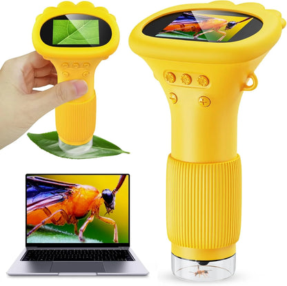 🔬 Pack Microscopio Digital Infantil 372 + 12 Láminas Preparadas - Kit STEM Educativo