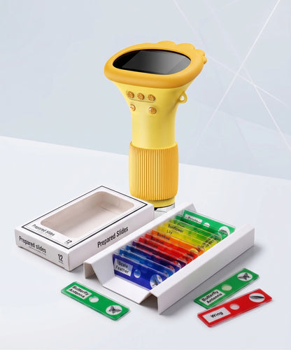 🔬 Pack Microscopio Digital Infantil 372 + 12 Láminas Preparadas - Kit STEM Educativo