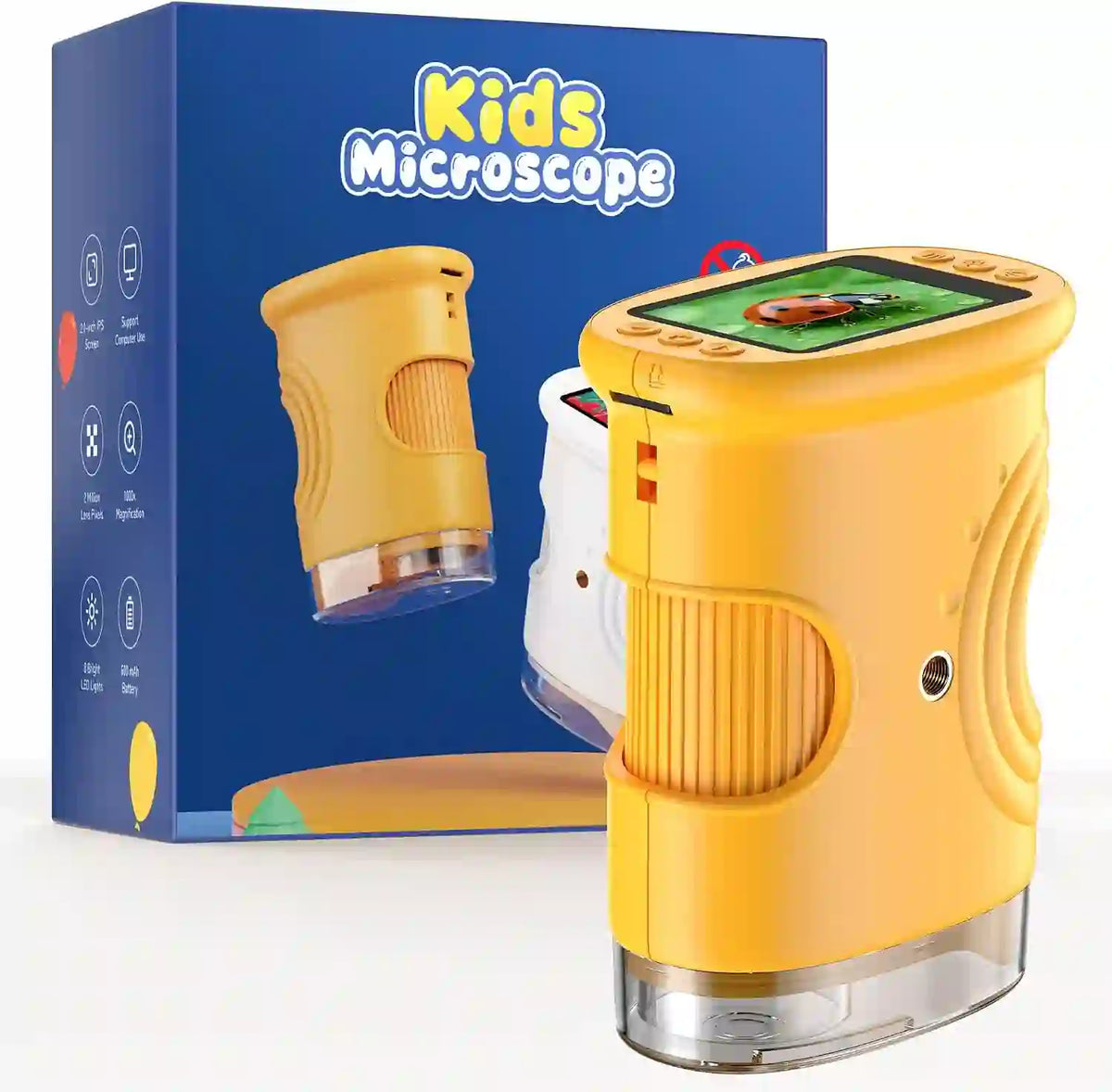 🔬 Pack Microscopio Digital Infantil 382 + 12 Láminas Preparadas - Kit STEM