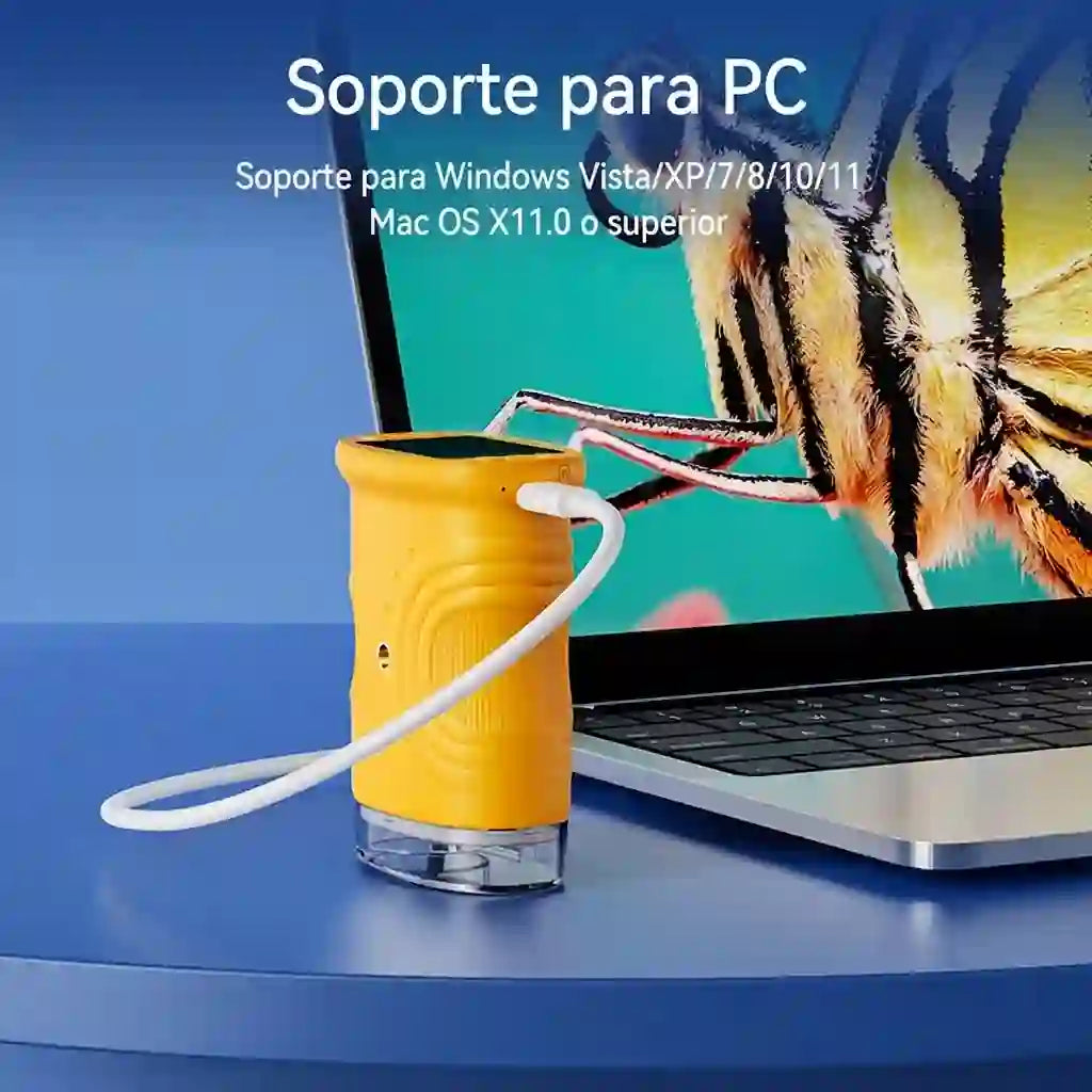 🔬 Pack Microscopio Digital Infantil 382 + 12 Láminas Preparadas - Kit STEM