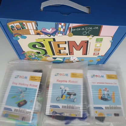 Pack Stem Para Armar Perro + Robot Reptil + Auto Equilibrio