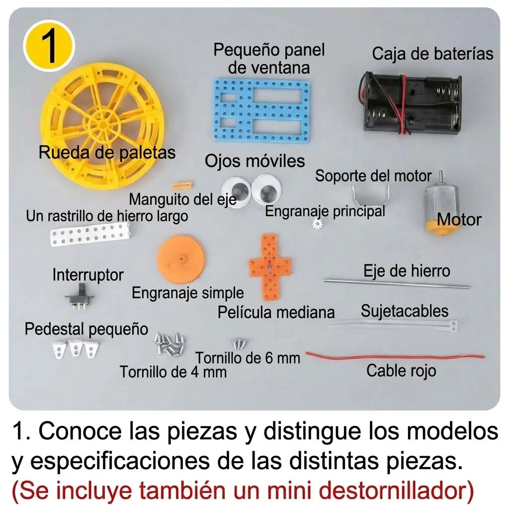 Auto Equilibrista de 2 Ruedas — Kit STEM para Armar con Motor y Engranajes +6 años