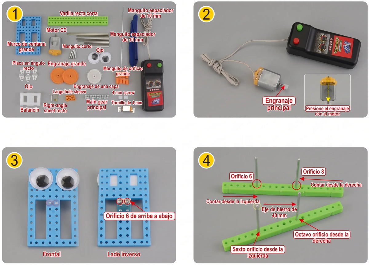Pack Stem Para Armar Perro + Robot Reptil + Auto Equilibrio