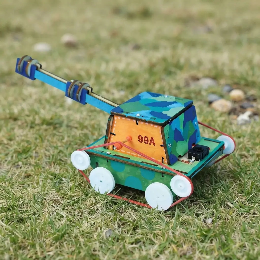 Pack 3 Vehículos Stem Para Armar Jeep Tanque Avión A Pilas